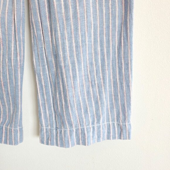 Max Studio London Coastal Linen Blend Striped Wide Leg Pants - Picture 3 of 9